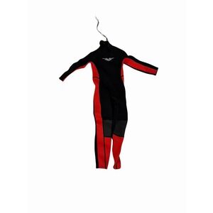 SEA SKIN Wetsuit Boys/Girls Sz 6 Full Length Black/Red‎ 3MM Neoprene Back Zip